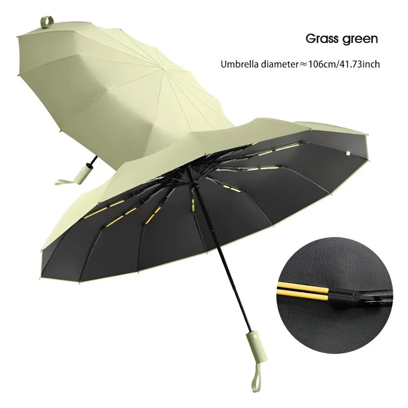Windproof Umbrella with Dual-Layer Canopy and Reinforced Ribs