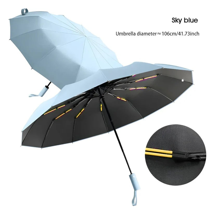 Windproof Umbrella with Dual-Layer Canopy and Reinforced Ribs