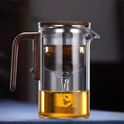 Glass and Wood Tea Infuser with Integrated Spout