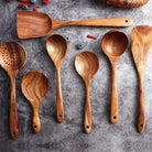 Teak Wooden Utensil Set With Ergonomic Handles