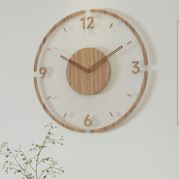 Scandinavian Wooden Circular Wall Clock