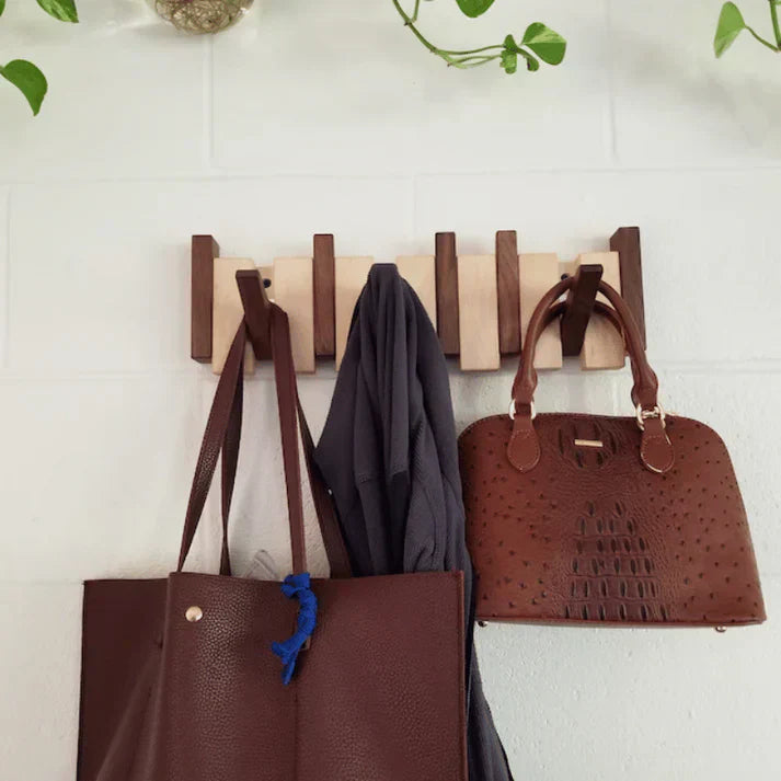 Minimalist Wooden Piano-Inspired Coat Rack